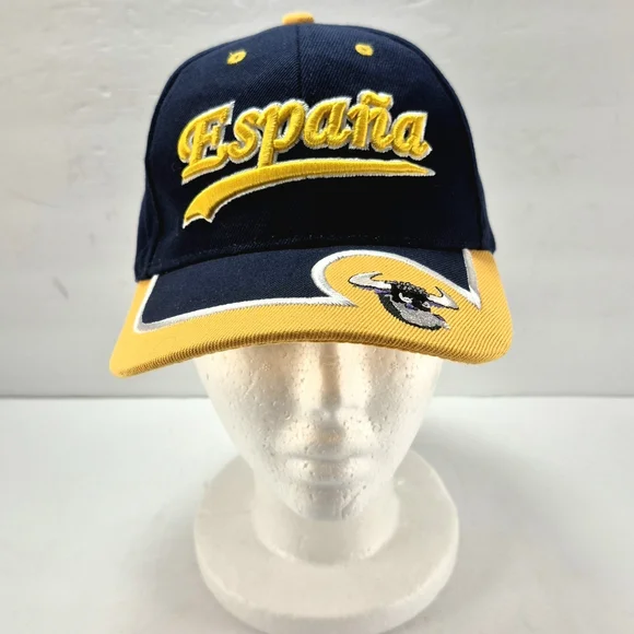 Spain España Embroidered Bull Souvenir Hat Cap NWOT Blue/Yellow Wool Blend Rare. - Picture 3 of 9